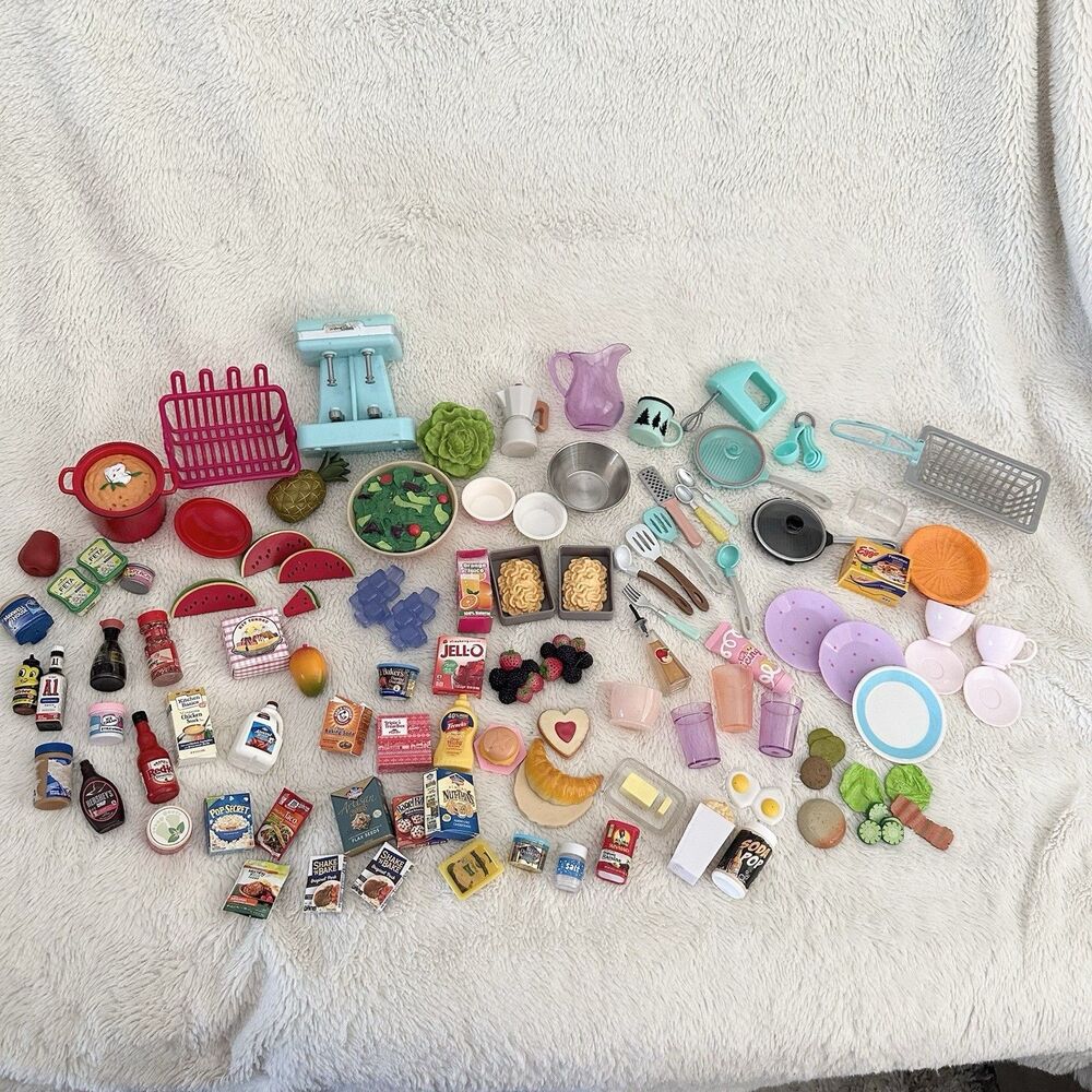 Our Generation Large Food Mini Brands Lot Dishes For 18” Toy